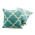 thumbnail image 2 of Quality Home Flax Linen Blend Textured Moroccan Print Pillow - Insert Not Included - Blue - 18"W x 18"L - (2 Pillow Covers), 2 of 3