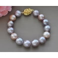 thumbnail image 2 of K-KED Beautiful 8" 14mm Pink Lavender Round Keshi Edison Pearl Bracelet, 2 of 3