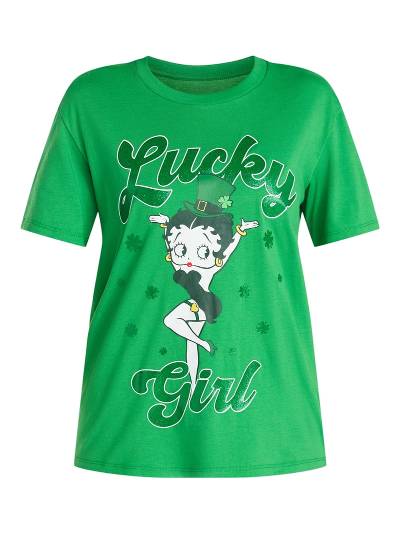 Betty Boop Women's St. Patrick's Day Graphic Tee with Short