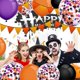 thumbnail image 4 of Globos de Halloween de 12", globos para fiesta de Halloween, globos de helio, confeti morado, naranja y negro, 4 of 5