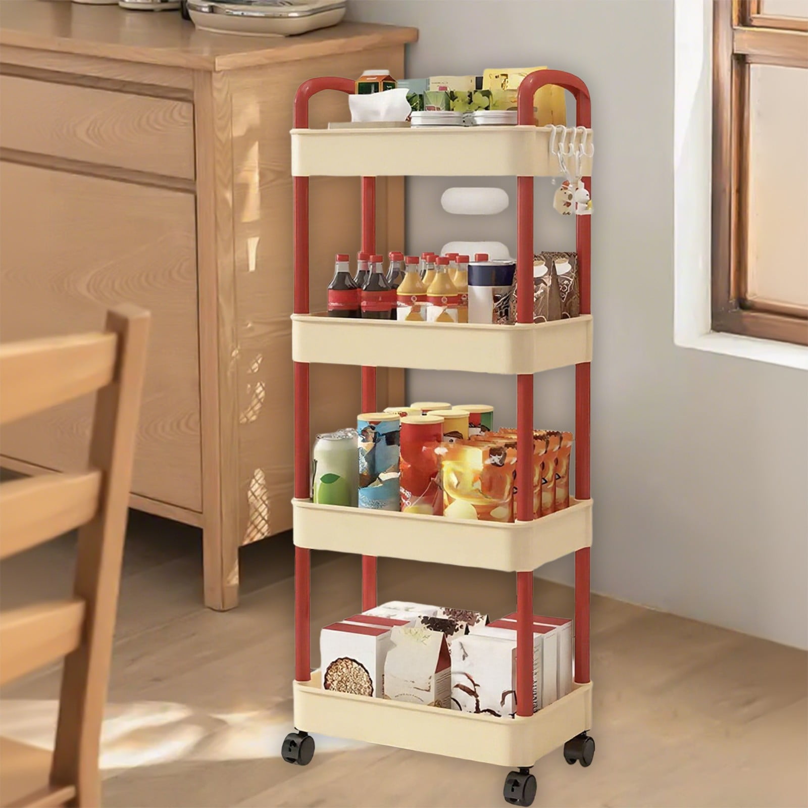 Sew Ready Charcoal/White 27" H 4-Drawer Mobile Storage Organizer Cart For Bathroom - View #5
