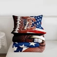 thumbnail image 5 of Erosebridal American Flag Printed Letter E Queen Comforter Set,Boys Rugby Sport Bedding Comforter Set For Kids,Reversible black,3 Pieces, 5 of 7