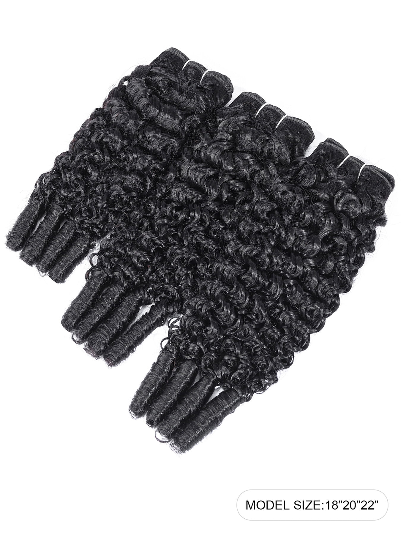 ChicRosa N-BC Deep Curly Human Hair Bundles Natural Black 100% Human Hair Weave Extensions