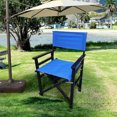 thumbnail image 2 of Set of 2 Lightweight Camping Lawn Chairs, Folding Artist Chair with Wood Frame & Canvas, Portable Canvas Director Chair for Picnic Beach Camping Event Backyard Barbecue, Blue, 2 of 8