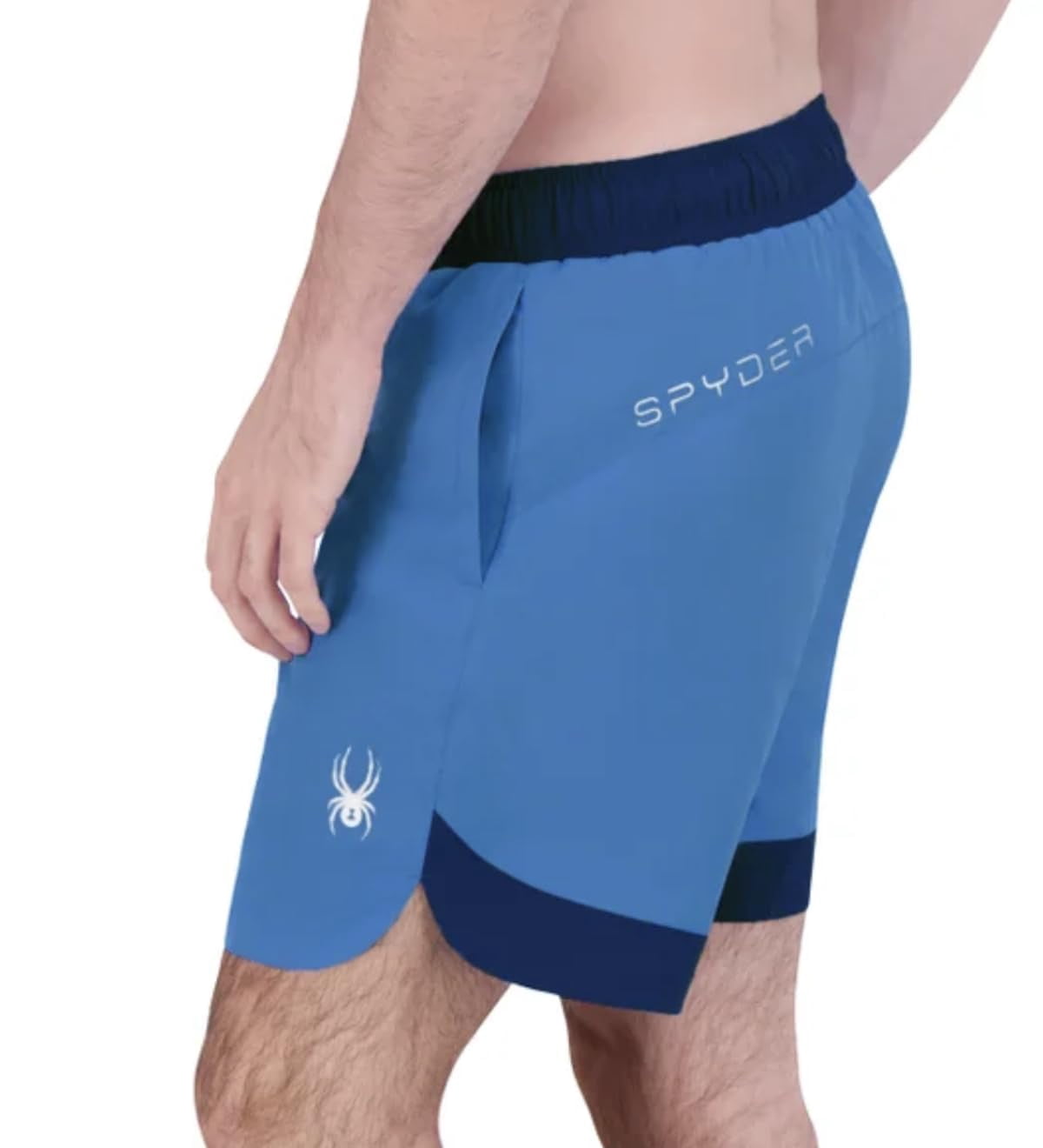 Spyder Men's UPF 30+ Breathable Comfort Stretch Swim Short (US, Alpha, Large, Regular, Regular, Blue)