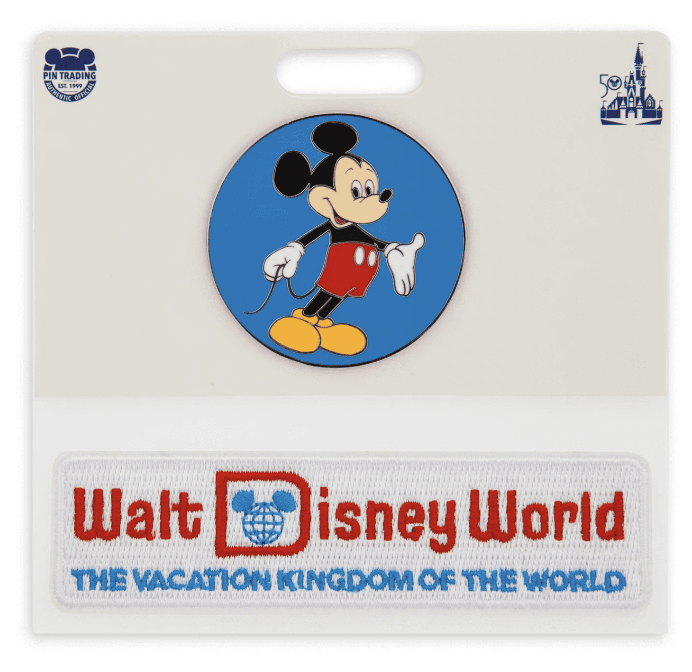 Disney Walt Disney World 50th Anniversary Mickey Mouse Pin and Patch Set  New - Walmart.com