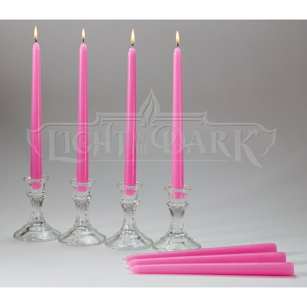 14 Pink Taper Candles 12 Inch Tall 3/4 Inch Thick Burn 10 ...