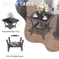 thumbnail image 6 of ALAULM 3-Piece Rattan Rockers , Wicker Swivel Rocking Chair Set with Glass Top Coffee Table, 360° rotation (Navy Blue), 6 of 8