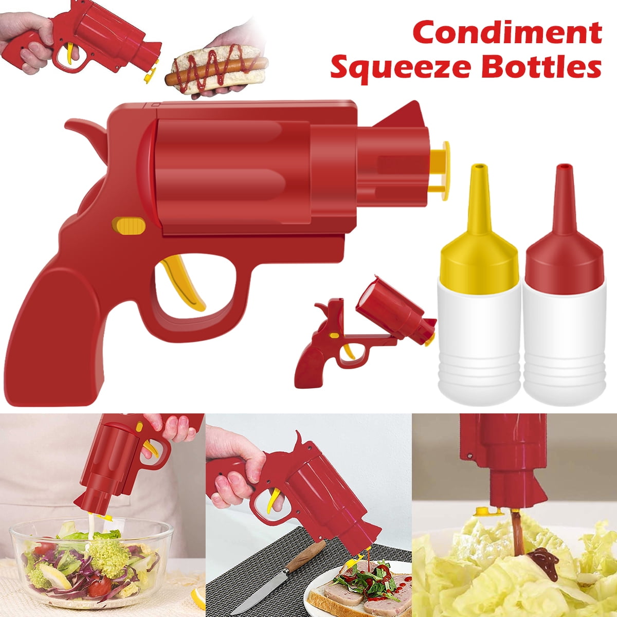Grusce Condiment Squeeze Bottles,Creative Condiment Dispenser Bottle