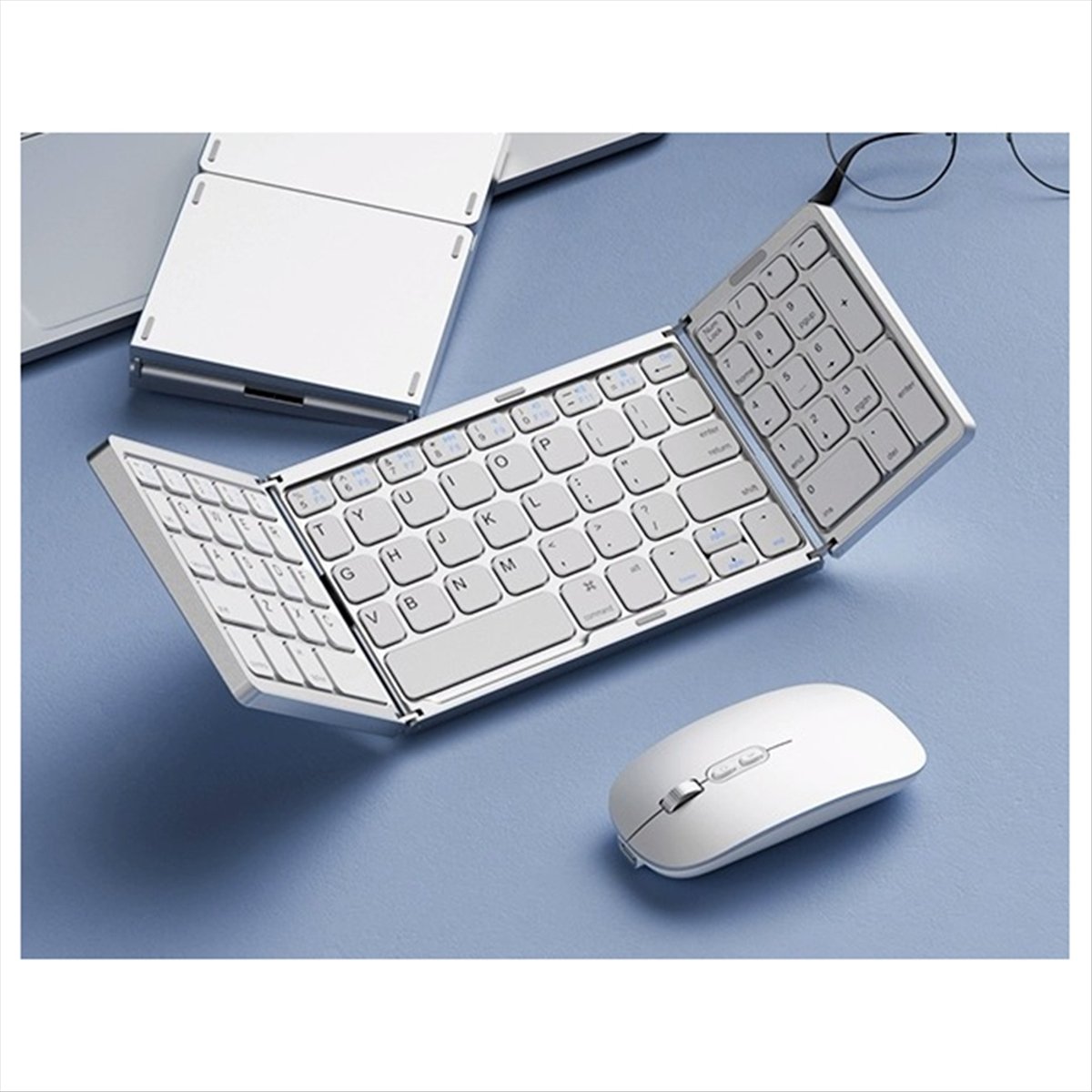 Foldable Touchpad Keyboard Folding Bluetooth Keyboard with Wireless Keyboard Number Portable Keyboard Phone Touch