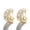 Gold, variant on 14K White Gold Plated Round and Emerald Huggie Earrings with Genuine Crystals