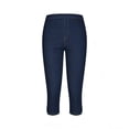 thumbnail image 5 of Denim Capris for Women Stretch Pull on Plus Size Elastic Waist Trendy Pants Leggings 2026 Casual Summer Capri Pants Dark Blue XL, 5 of 8