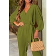 thumbnail image 4 of PRETTYGARDEN Women's Fall Jumpsuits Dressy Casual Pants Romper Spring Long Sleeve V Neck Belt Pockets One Piece Outfits, 4 of 8