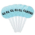 thumbnail image 1 of Cletus Cupcake Picks Toppers - Set of 6 - Blue Speckles, 1 of 1