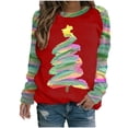 thumbnail image 2 of Chandail en Molleton pour Femmes Mode Chandail en Molleton de Noël Imprimé à Manches Longues Col Rond Sans Capuche Blouse, 2 of 3