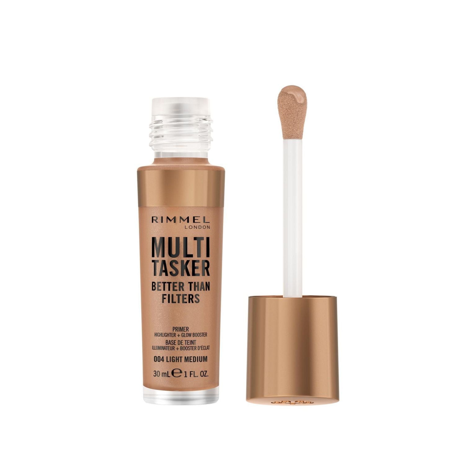 Rimmel Multi-Tasker Better Than Filters, Base visage, Amplificateur d’éclat et Enlumineur, Formule végétalienne, Anti-âge, Pigments réfléchissants