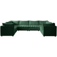 thumbnail image 3 of Maklaine Contemporary Velvet Modular Sectional w/ Deep Channel Tufting in Green, 3 of 11