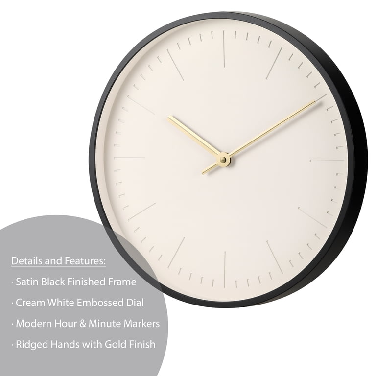 Better Homes & Gardens 20-Inch Modern Wall Clock, Black photo 6
