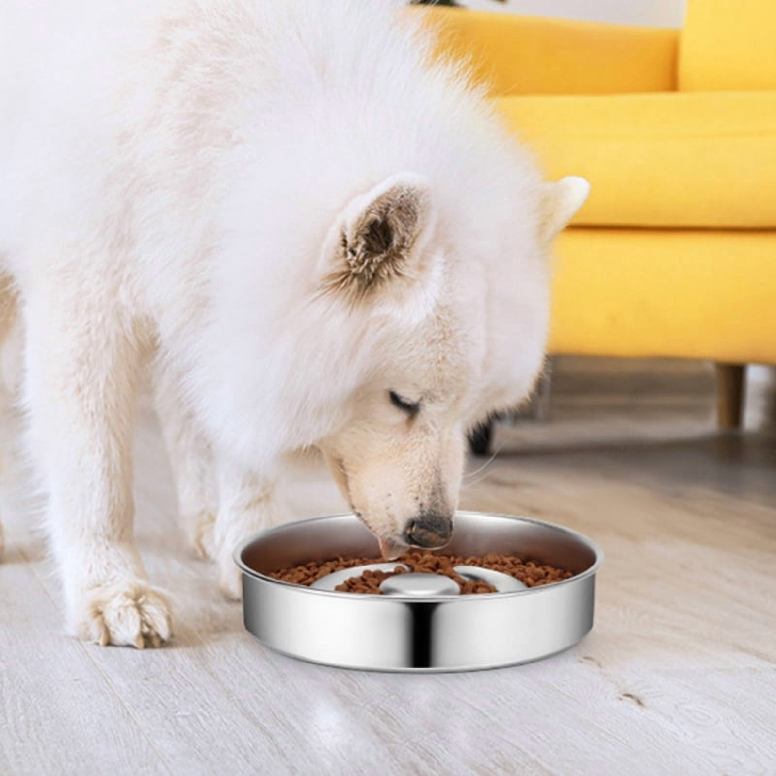 Multifunctional Pet Slow Feeder Dish Watering Bowl Stainless Steel Feeder Bowl