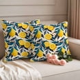 thumbnail image 6 of 2 Pack Outdoor Waterproof Throw Pillow Covers,Summer Watercolor Lemon Decorative Square Pillow Case Patio Pillowcases for Chair Couch Sofa 16x16in, 6 of 9