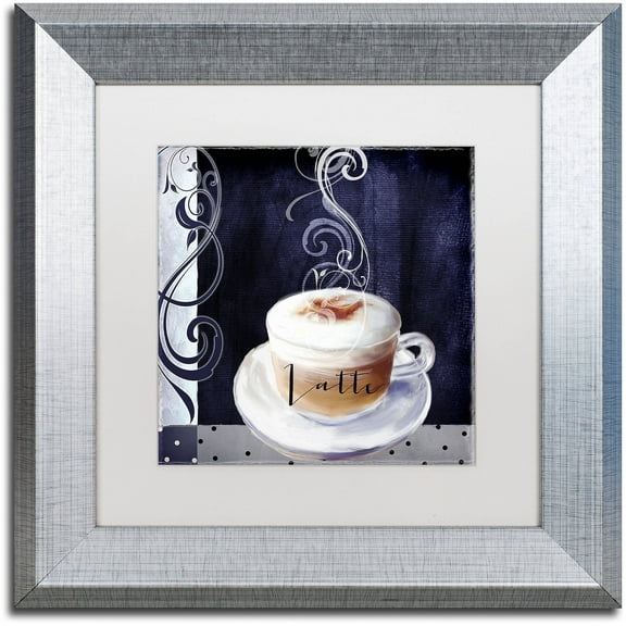 Trademark Fine Art "Cafe Blue II" Canvas Art by Color Bakery White Matte, Silver Frame