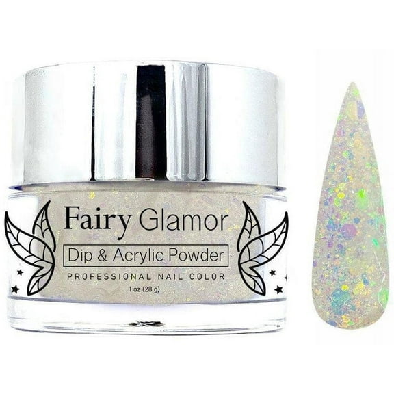 Clear Pink Chunky Glitter Dip and Acrylic Nail Powder - Unicorn Dreams - Fairy Glamor