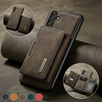 Galaxy A13 5G Case, Dteck for Samsung Galaxy A13 5G Cover Wallet Case ID Credit 8 Card Slots Holder Cash Pocket PU Leather Magnetic Closure Clasp Flip Removable Case, Coffee