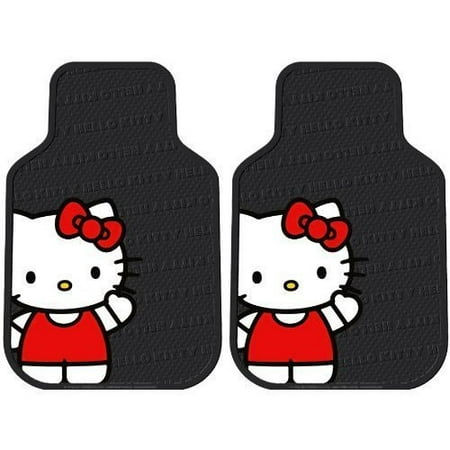 Front Seat Rubber Car Truck SUV Floor Mats - Rubber - Hello Kitty Sanrio Waving