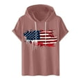 thumbnail image 2 of DDAPJ pyju Men's Short Sleeve Hoodie Workout Gym Sweatshirt Fashion Athletic Hoodies 4th of July Hooded T-Shirts Pink XXXL, 2 of 8