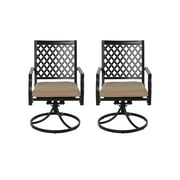 Nuu Garden 2 Piece Swivel Patio Chairs with Cushions, Set of 2 - Metal Rocker Dining Set for Balcony Yards Porch