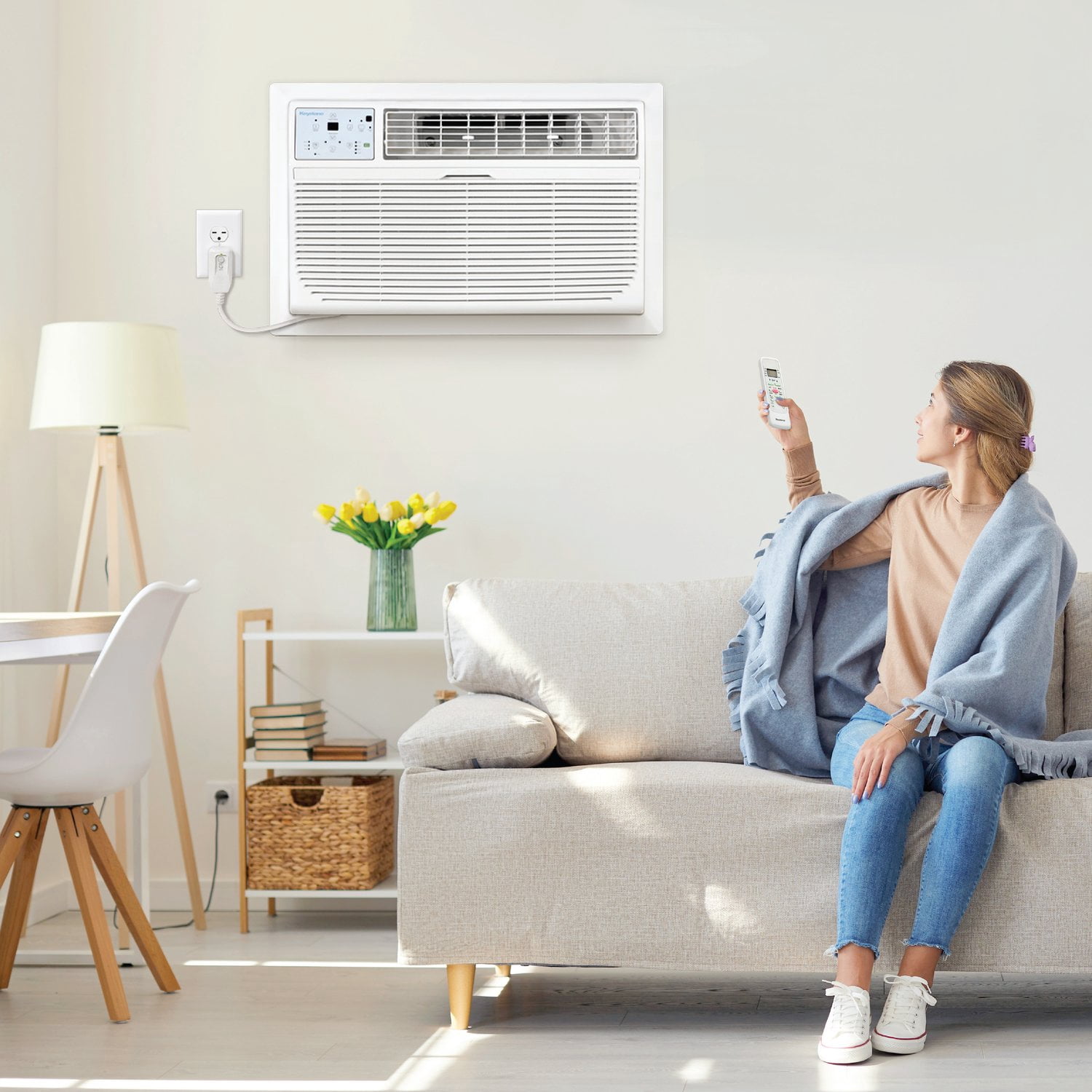 Keystone 12,000 BTU 230V Through-the-Wall Air Conditioner with Follow Me LCD Remote Control, KSTAT12-2D