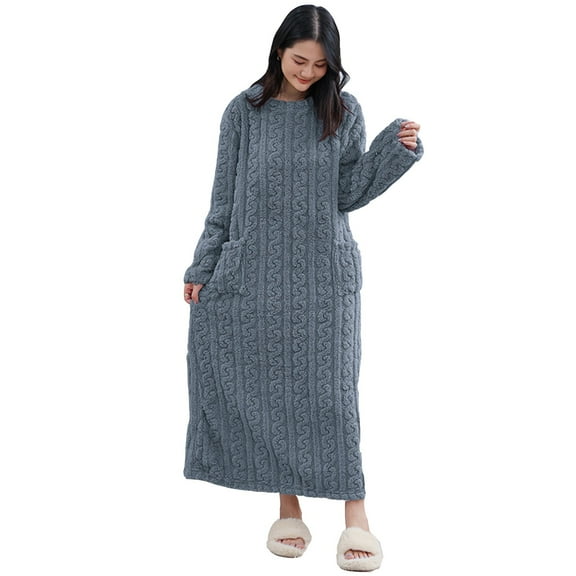 Long Sleeve Robe for Women Fuzzy Loungewear Oversized Hooded Women's Robes Bath Womens Bathrobe Blue