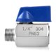 thumbnail image 3 of Válvula de bola QWORK Mini 304 de acero inoxidable 1/4 NPT, paquete de 2, 3 of 5
