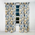 thumbnail image 2 of Designart "Azure Cream Coastal Dream Florals" Floral Blue, Ivory Curtain 1 Panel, 2 of 6