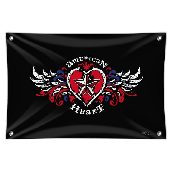 American Heart Flag Red White Blue Motorcycle Biker Home Business Office Sign