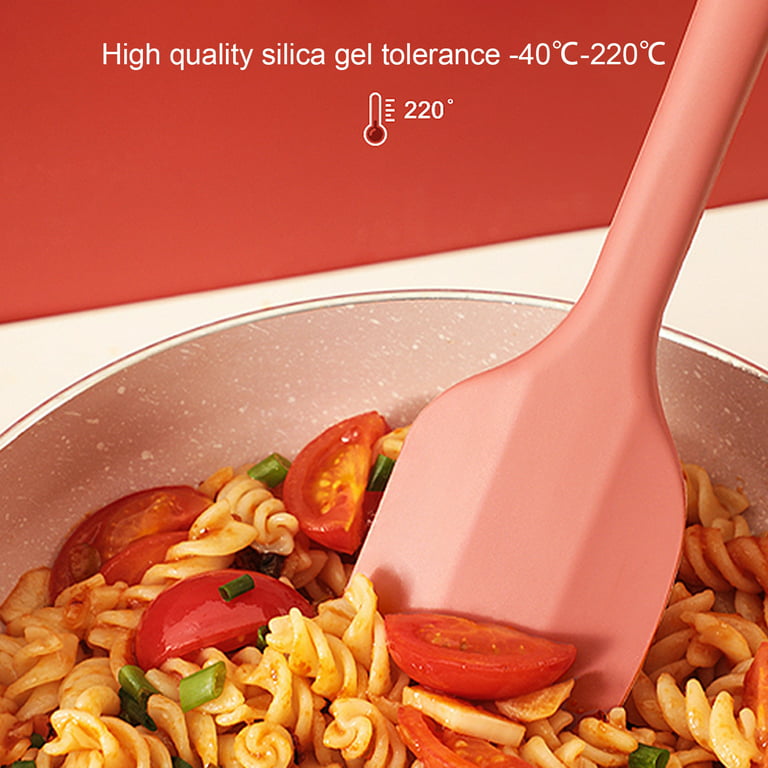 2pcs Flexible Silicone Spatula Heat Resistant Non Stick for Cooking Baking Red | Harfington