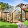 thumbnail image 5 of MUCHANT 8x12 FT Greenhouse for Outdoors, Walk-in Large Aluminum Frame Greenhouse with Quick Setup Structure and Roof Vent for Garden Backyard, Black, 5 of 6