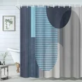 thumbnail image 5 of Mid Century Shower Curtain Black Gray Tan Abstract Sun Geometric Neutral Rustic Modern Arch Fabric Bathroom Decor Set Hooks, 5 of 13