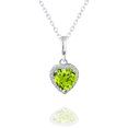 thumbnail image 1 of Collar con Colgante de Peridoto de 1,5 Quilates JeenMata Corazón Bañado en Oro Blanco de 18 K sobre Plata, 1 of 6