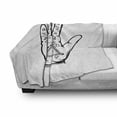 thumbnail image 2 of Palmistry Soft Flannel Fleece Throw Blanket, Psychic Hand Pattern with Magic Eye Alchemy Signs Hand Drawn, Cozy Plush for Indoor and Outdoor Use, 50" x 70", Charcoal Grey Off White, by Ambesonne, 2 of 5