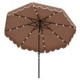 thumbnail image 2 of Costway 9.3 FT Solar Patio Umbrella Outdoor Market Sunshade with 24 LED Lights Ruffles Brown, 2 of 10