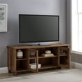 thumbnail image 3 of 58" Wood TV Stand with Middle Glass Doors - Rustic Oak, 3 of 7