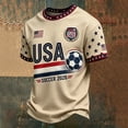 thumbnail image 2 of Soccer Cup 2026 Jersey for Men, Crew Neck Short Sleeve USA Stars Graphic Tee with Mesh Fabric - Breathable Athletic Top for Match Day & Gym Complexion XXXL, 2 of 5