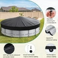 thumbnail image 3 of 8/10/12 Ft Round Pool Cover, Solar Covers For Above Ground Pools, Inground Pool Cover Protector With Drawstring Design, Hot Tub Cover For Waterproof And Dustproof (Black) - 12FT, 3 of 6
