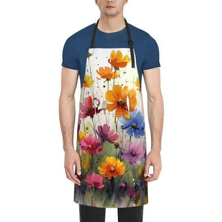 

Coaee Colorful Wildflower Meadow for Waterproof Apron for Unisex Adult with Adjustable Bib Apron