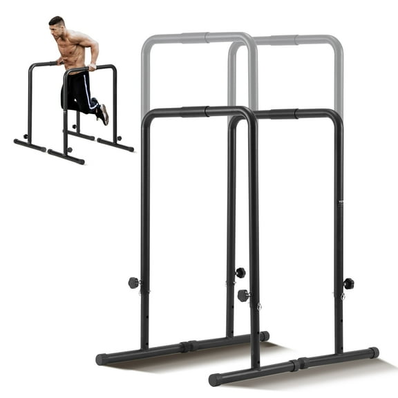 VEVOR Dip Bars, 440 lbs Capacity, Heave Duty Dip Stand Station with Adjustable Height, Fitness Workout Dip Bar Station Stabilizer Parallette Push Up Stand,Parallel Bars for Strength Training Home Gym