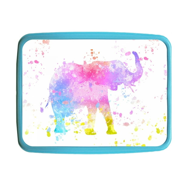Lunch Box Elephant Watercolor Kids Bento Lunch Box with 3 Compartment
