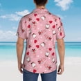 thumbnail image 4 of Susaid Gnome With Heart Print Short Sleeve Shirts Button Down Casual Shirts Summer Beach Aloha Button Down Short Sleeve for Men ,XX-Large, 4 of 7