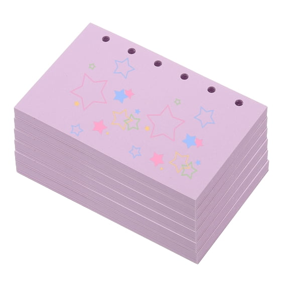 Uxcell Colored Loose Leaf Paper, 5" x 3.2"(A7) 300 Sheets 6 Holes Punched 150GSM Blank Binder Refill Paper Supplies for Office Note Taking Teacher Planner Journal Notebook, Purple
