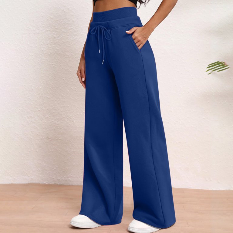 MELDVDIB Sweatpants Women Double Waisted Wide Leg Baggy